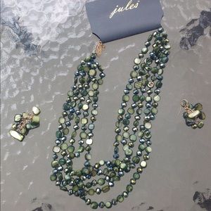 Jules Dazzling Green & Blue Necklace with earrings
